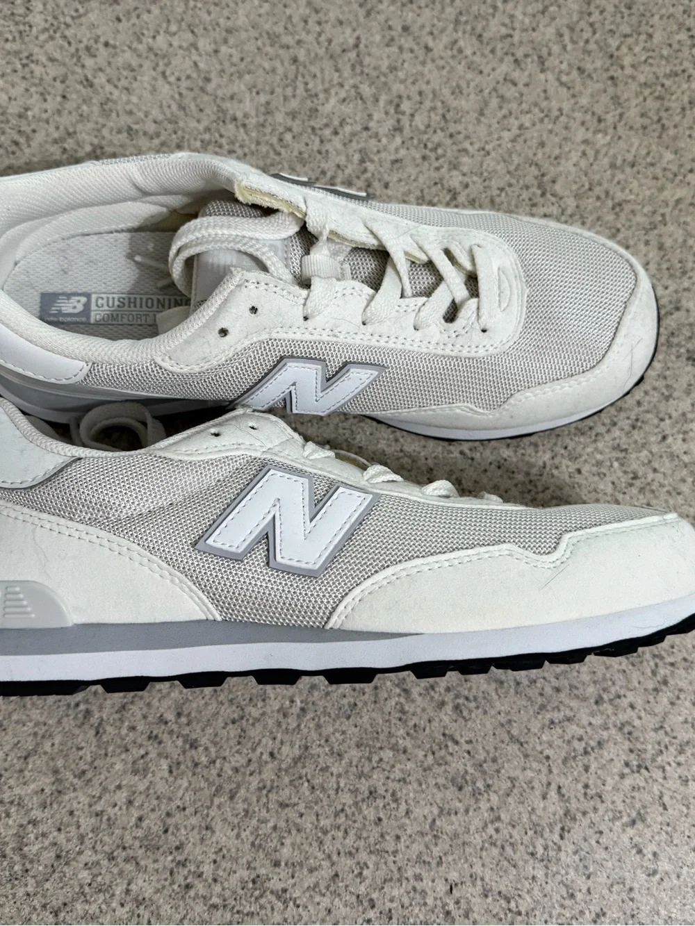 New Balance White and Light Gray Retro Runner Sneakers